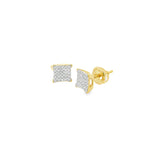 Square Cubic G-P Silver 925S Stud Earrings -Andre