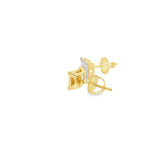 Square Cubic G-P Silver 925S Stud Earrings -Andre