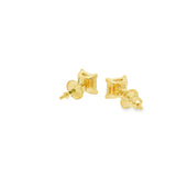 Square Cubic G-P Silver 925S Stud Earrings -Andre