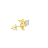 Square Cubic G-P Silver 925S Stud Earrings -Andre