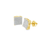 Square Cubic G-P Silver 925S Stud Earrings -Samy