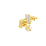 Square Cubic G-P Silver 925S Stud Earrings -Samy