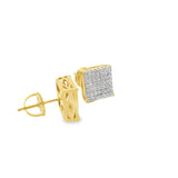 Square Cubic G-P Silver 925S Stud Earrings -Samy