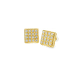 Square Cubic G-P Silver 925S Stud Earrings -Ali