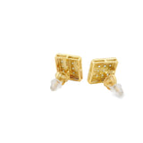 Square Cubic G-P Silver 925S Stud Earrings -Ali