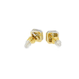 Square Cubic G-P Silver 925S Stud Earrings -Oli