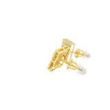 Square Cubic G-P Silver 925S Stud Earrings -Julia