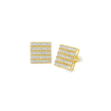 Square Cubic G-P Silver 925S Stud Earrings -Julia