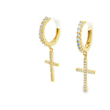 Cross Hoop G-P Silver 925S Earrings -Cross G-P