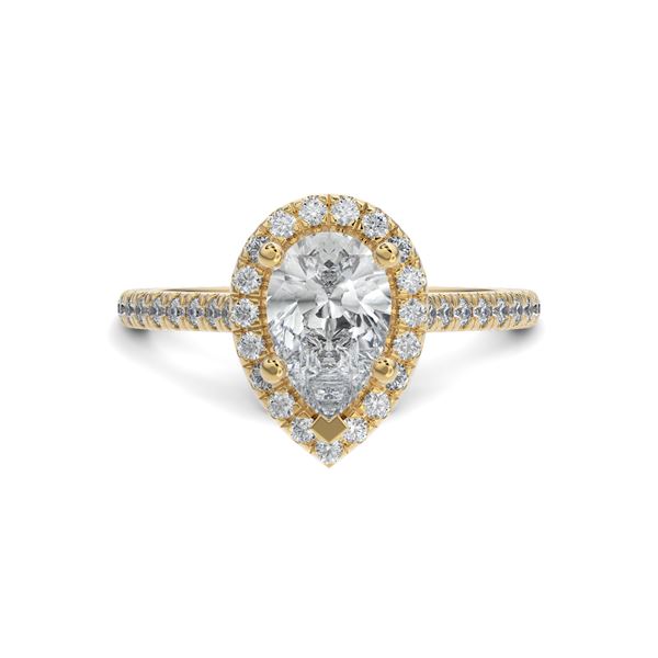 The Halo Pear Engagement Ring