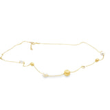 10K Gold Beaded  Pearl Necklace