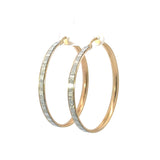 Diamond Cut Hoop Earrings 10K Gold