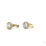 10K Gold Cz Stud Huggies 18mm