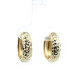 Gold 10k Diamond cut Effect Huggie Earrings