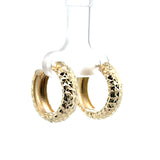 Gold 10k Diamond cut Effect Huggie Earrings