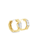 10k Yellow Gold Hexagon Hoop Earrings