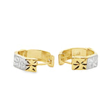 10k Yellow Gold Hexagon Hoop Earrings