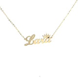 Crown Name Necklace Solid Gold