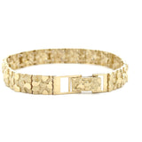 10K Gold Nugget Bracelet 9mm