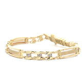 10K Gold Fancy Line Bracelet 8mm