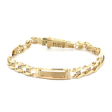 10K Gold Fancy Line Bracelet 8mm