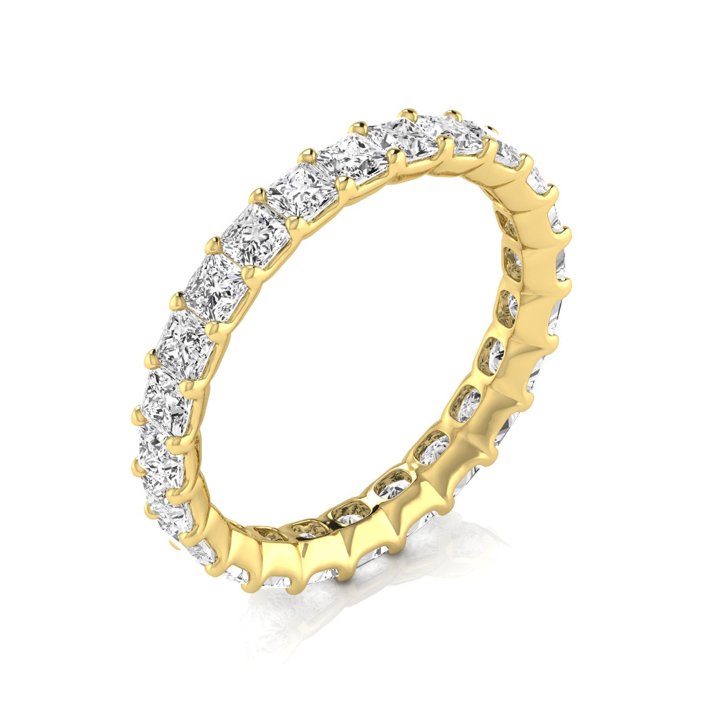 Princess Shape Eternity Gold Band - Ora