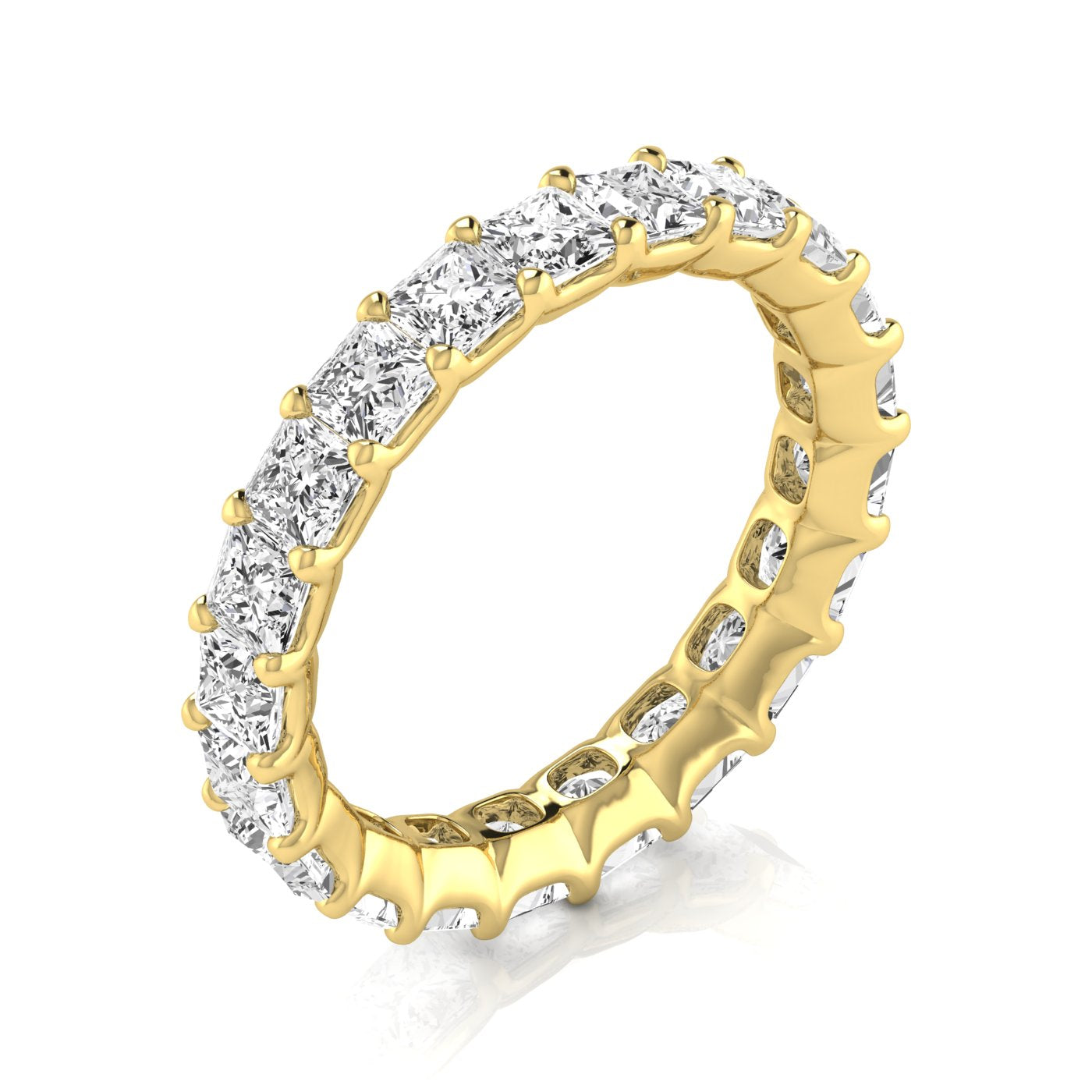 Princess Shape Eternity Gold Band - Ora