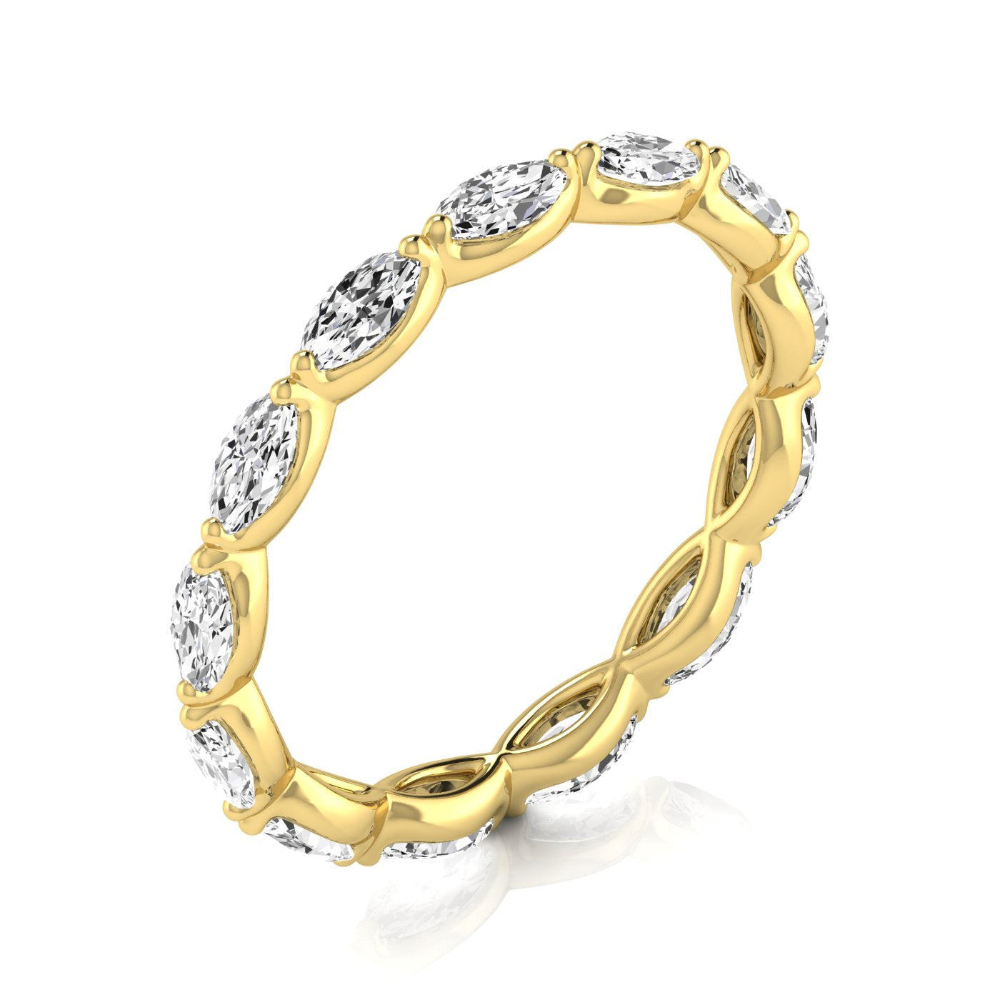 Marquise Shape Eternity Gold Band - Ora