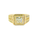 Medusa Men Princess Cut  Diamond 1.5ct Ring 10k