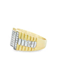 Men Gold Link Zirconia Ring