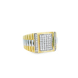 Men Gold Link Zirconia Ring