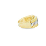 Men Gold Link Zirconia Ring