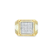 Medusa Square Gold Men Ring Zirconia 10K