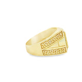 Medusa Square Gold Men Ring Zirconia 10K