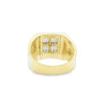 Medusa Square Gold Men Ring Zirconia 10K