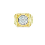 Gold Men Cluster Ring  Zirconia 10K