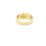 Men Signet Gold Ring Zirconia 10K