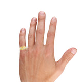 Men Signet Gold Ring Zirconia 10K