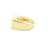 Men Signet Medusa Gold Ring Zirconia 10K