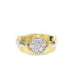 Men Signet Zirconia Gold Ring 10K