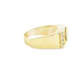 Men Medusa Signet Zirconia Gold Ring 10K