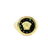 Men Gold Medusa Signet Ring 10K