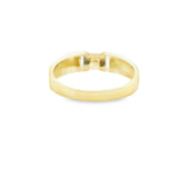 Men Gold Zirconia Signet Ring 10K