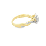 Elegant Modern Cluster Gold Diamond Ring