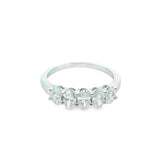 14K Oval Diamond Semi-Eternity Ring