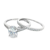 10K Oval Diamond Bridal Set