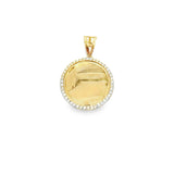 10K Gold Memory Pendant Zirconia 25MM