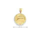 10K Gold Memory Pendant Zirconia 25MM