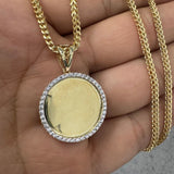 10K Gold Memory Pendant Zirconia 25MM