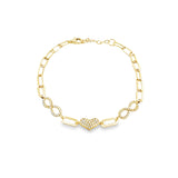 10K Gold  Infiniti Heart Design  Bracelet